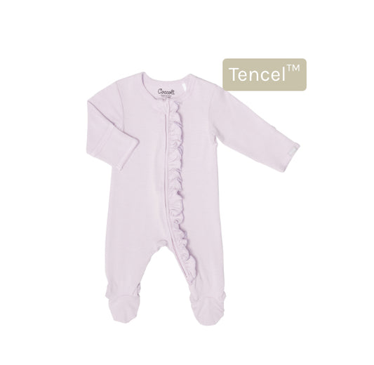 Lavender Fog Ruffle Footed Bamboo Sleeper-Coccoli