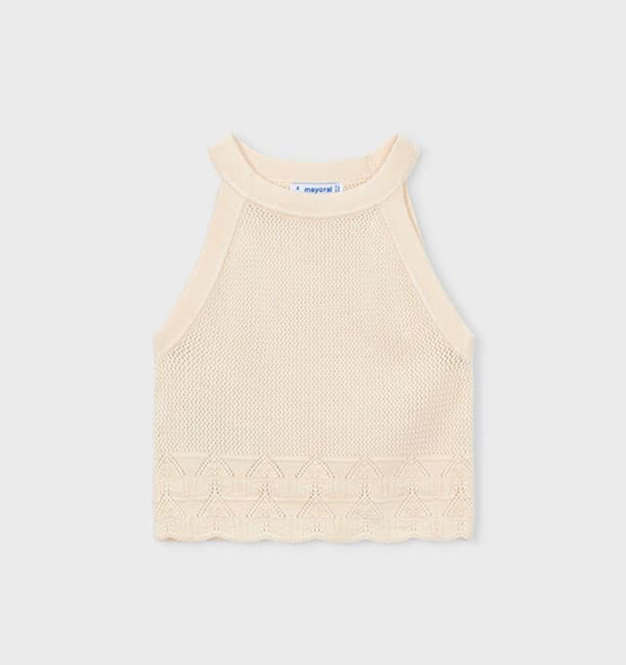 Cream Knit Sleeveless Top-Mayoral