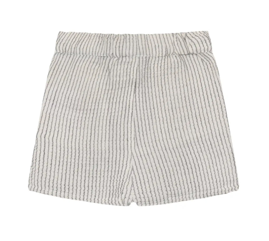 Boys Black And White Striped Shorts-Minymo