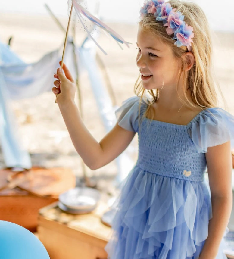 Soft Blue Tulle Party Dress-Souris Mini