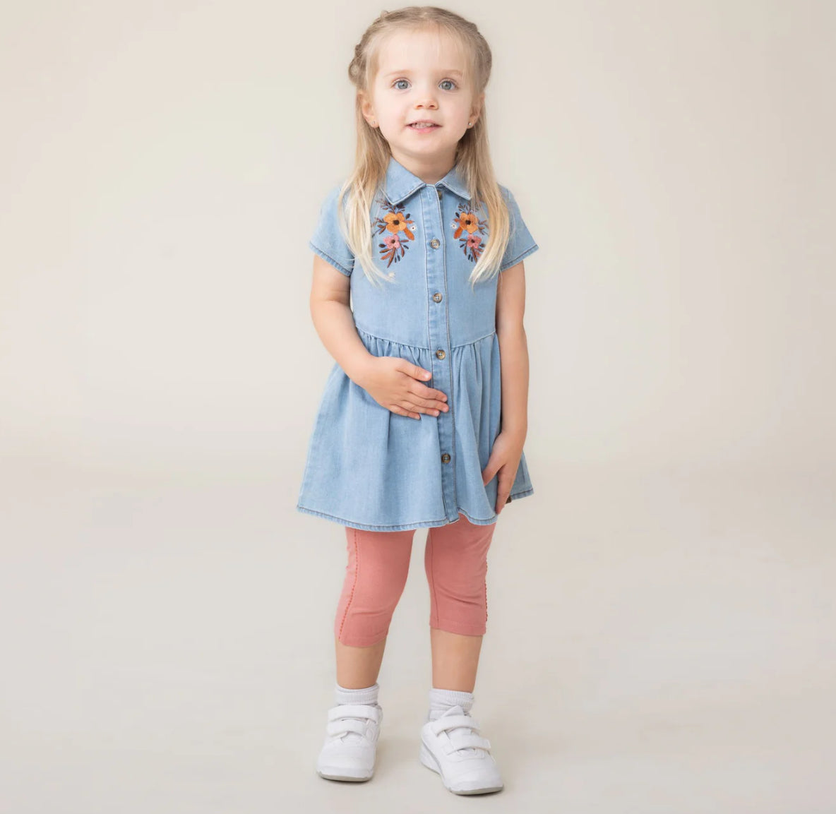 Baby Girl 3/4 Leggings Pink-Nano