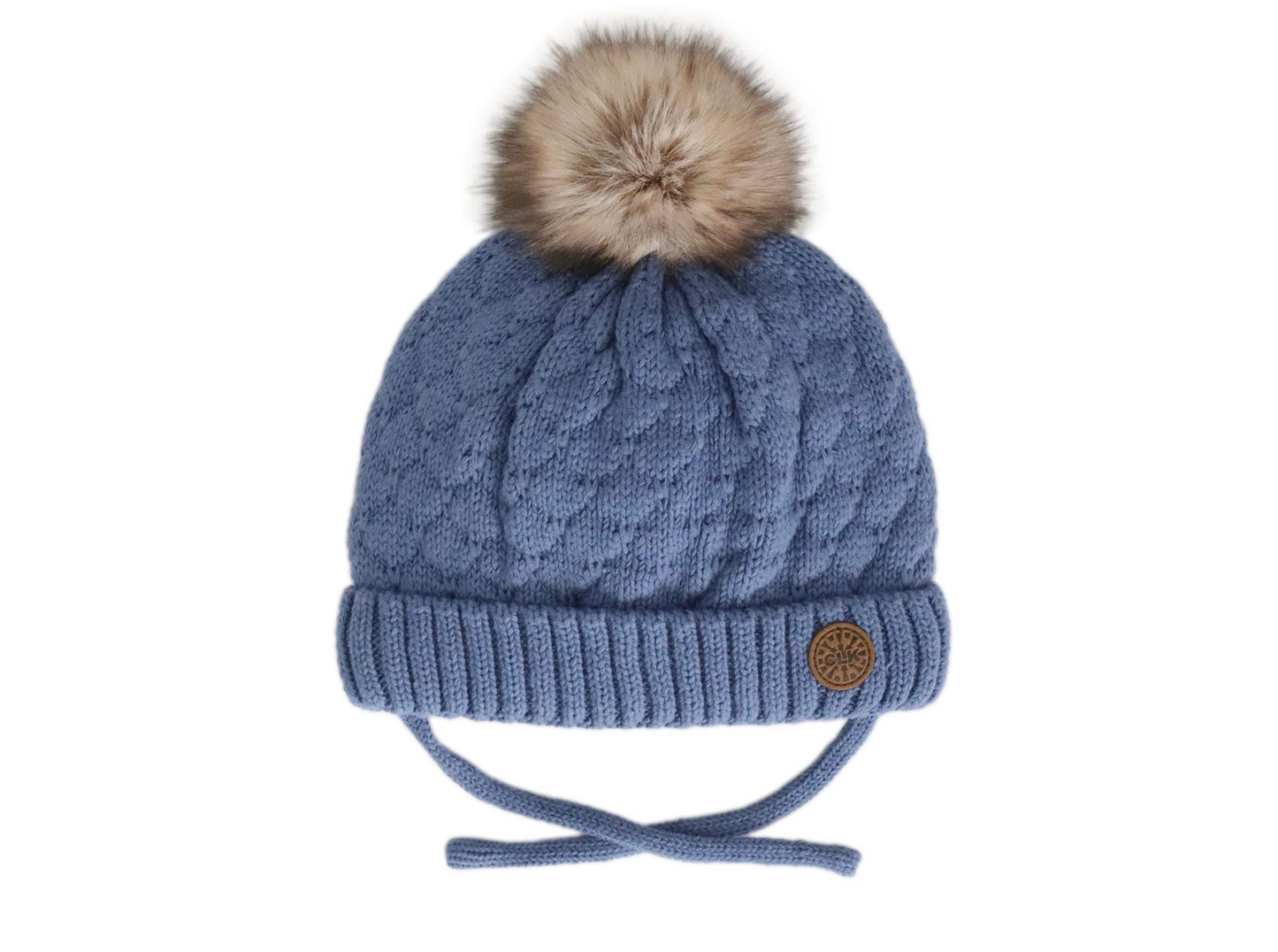 Lined Cotton Knit Hat With Pompom-Calikids