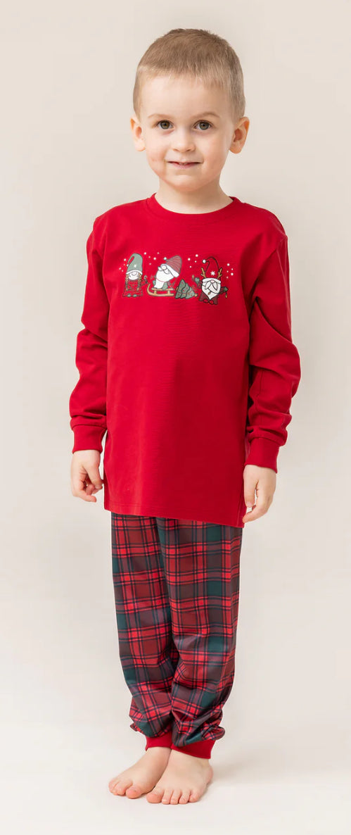 Gnome Red Plaid Bear Glow in the Dark Pjs Nano
