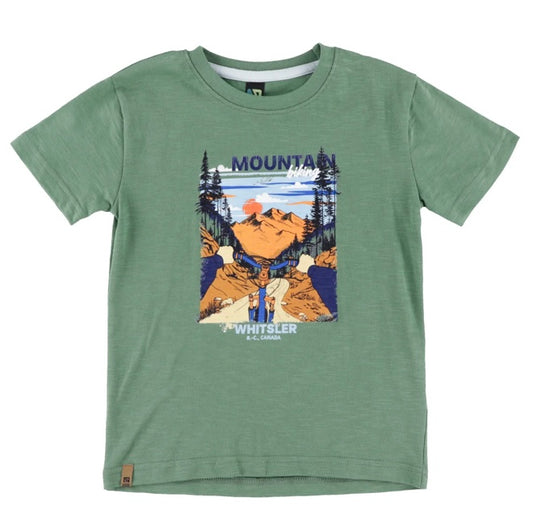 Boys Green Mountain Biking T Shirt-Nano