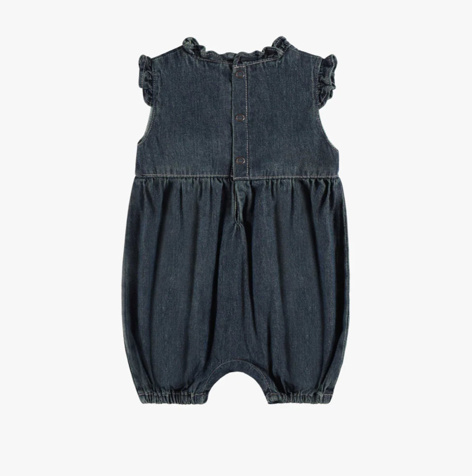 Dark Blue One Piece In Light Denim Regular Fit-Souris Mini