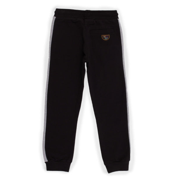 Black Sweatpants With Green and Grey Stripe-Nano