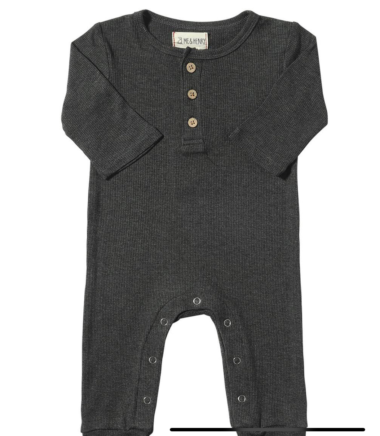 Mason Ribbed Henley Romper-Me and Henry