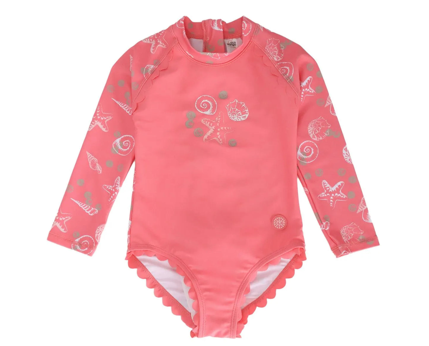 Seashell Long Sleeve Swimsuit-Calikids