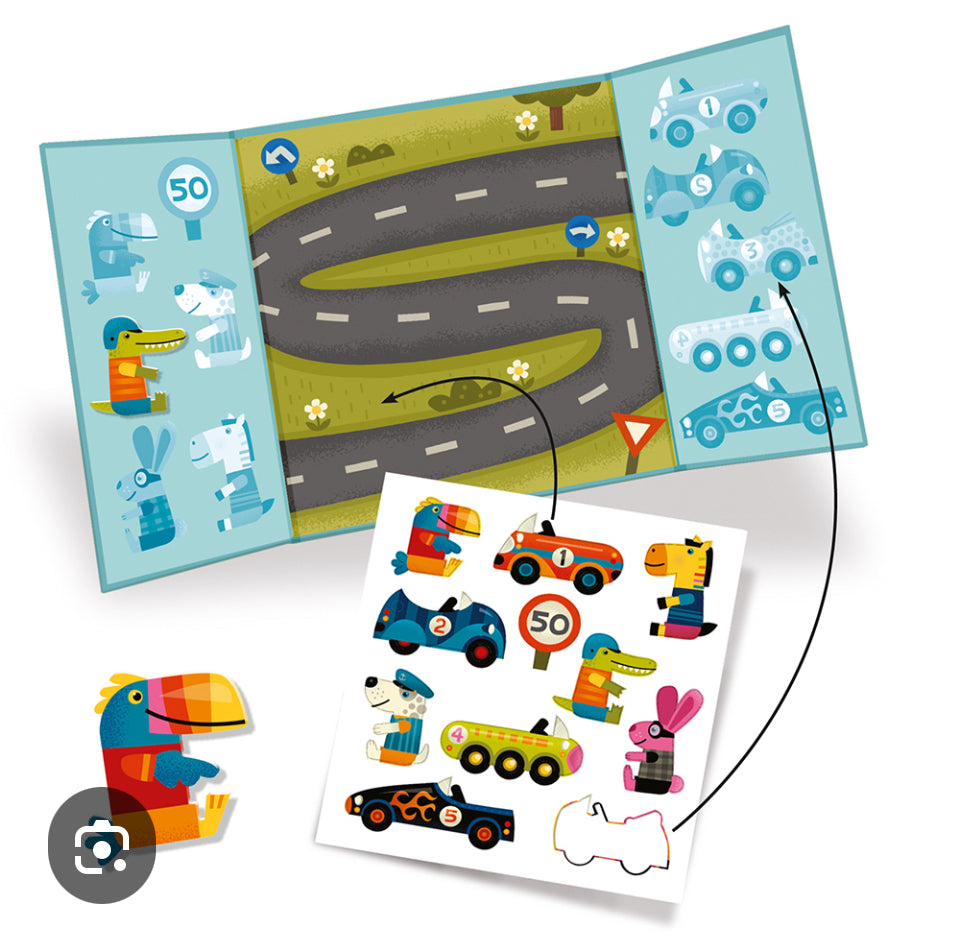 Reusable Stickers Vehicles -Djeco