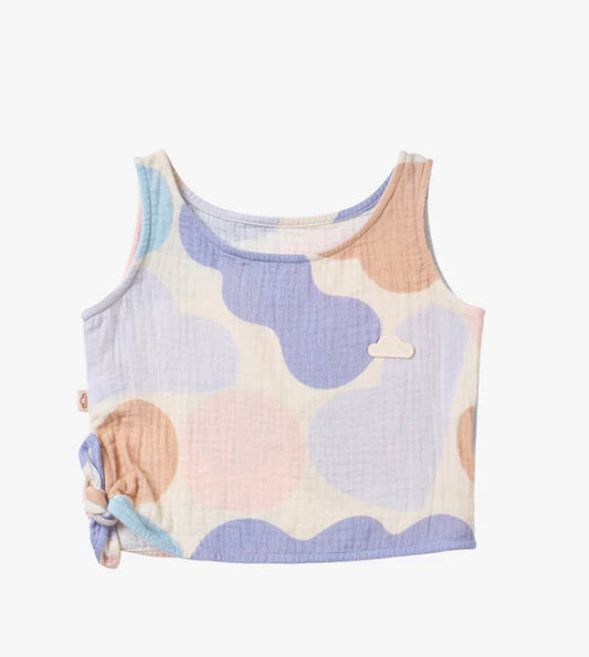 Cloudy Seashells Muslin Tank Top Petite Revelry