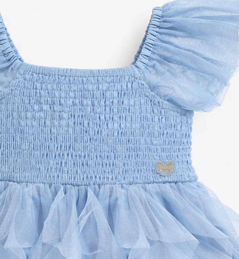 Soft Blue Tulle Party Dress-Souris Mini