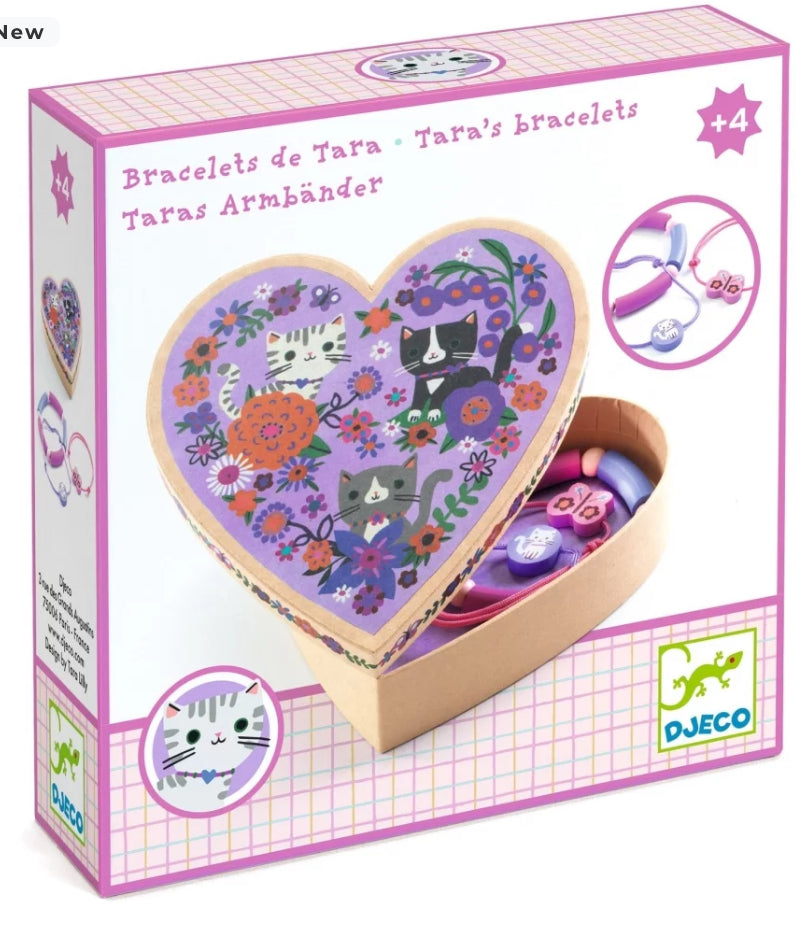 Heart Shaped Jewellery Box and Bracelets-DJECO
