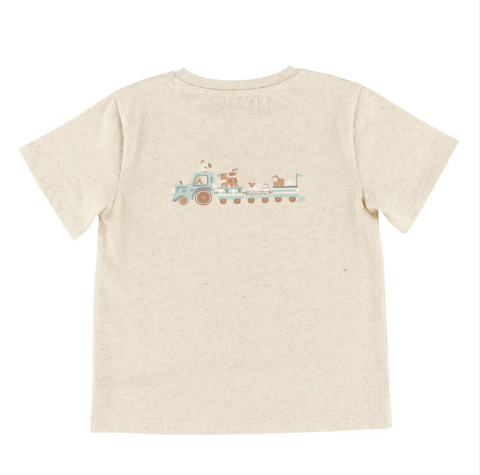 Beige Two Piece T Shirt Set-Nano