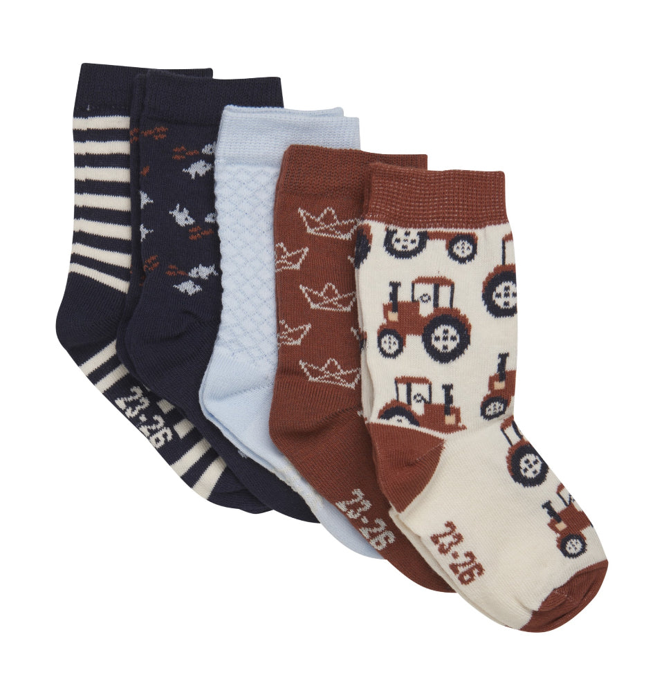5 Pk Tractor Socks -Minymo