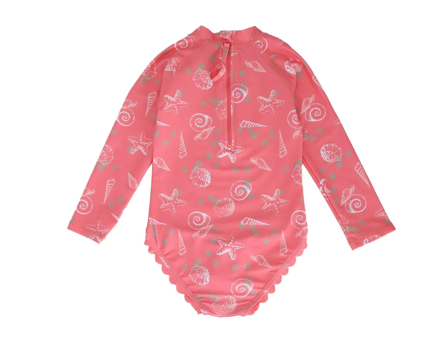 Seashell Long Sleeve Swimsuit-Calikids