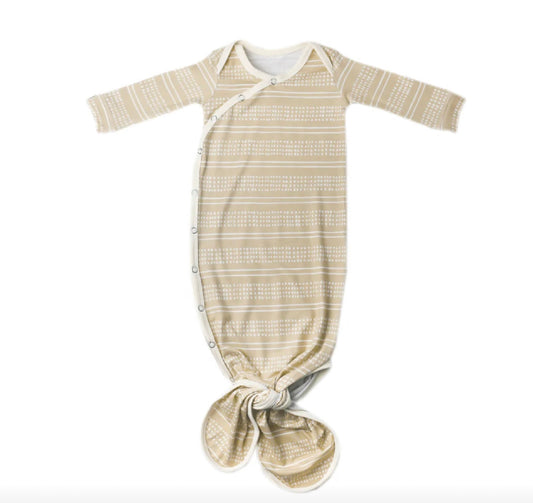 Clay Knotted Gown 0-4 Months-Copper Pearl