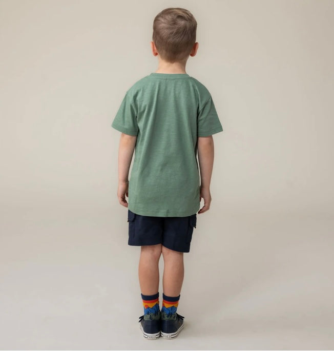 Boys Green Mountain Biking T Shirt-Nano