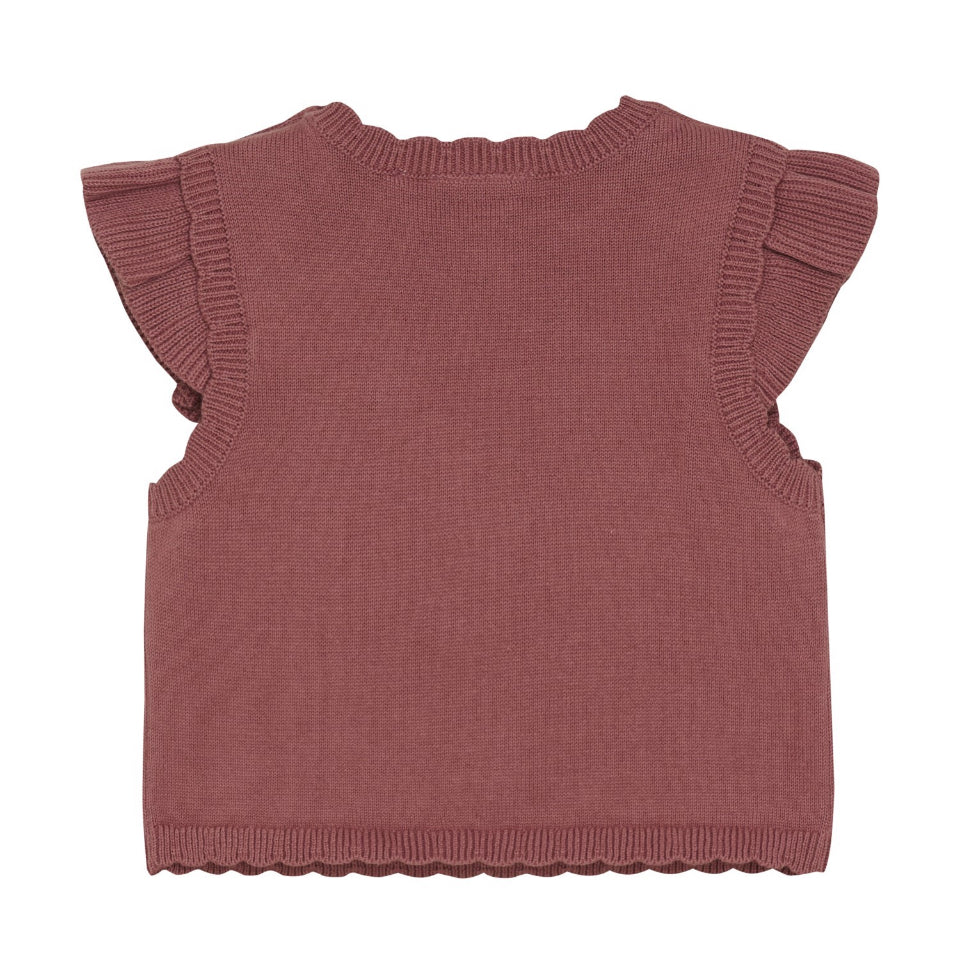 Baby Knit Sweater Vest Ruffle Trim-Minymo