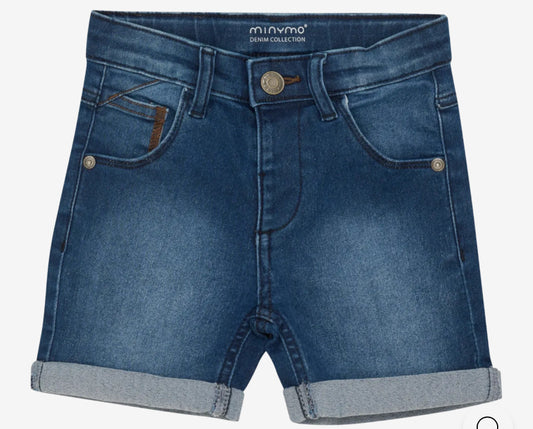 Boys Shorts Power Stretch Dark Denim Collection Slim Fit Mid Length -Minymo