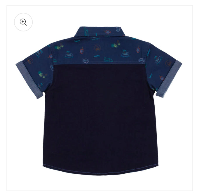 Navy Beach Party Shirt Nano- Baby