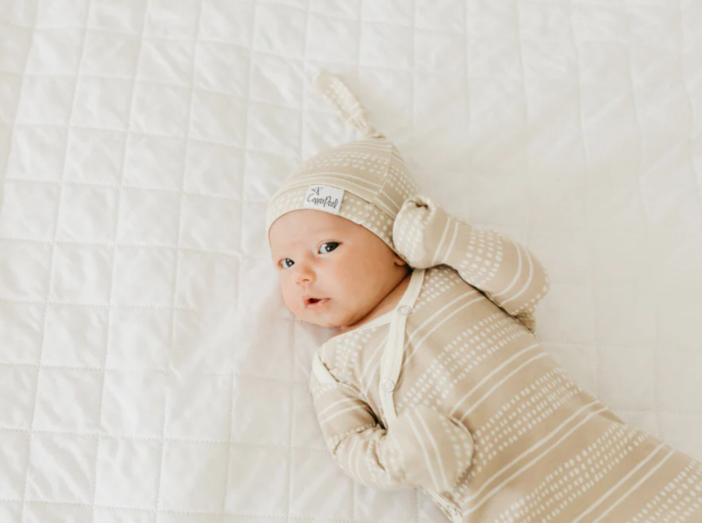 Clay Knotted Gown 0-4 Months-Copper Pearl