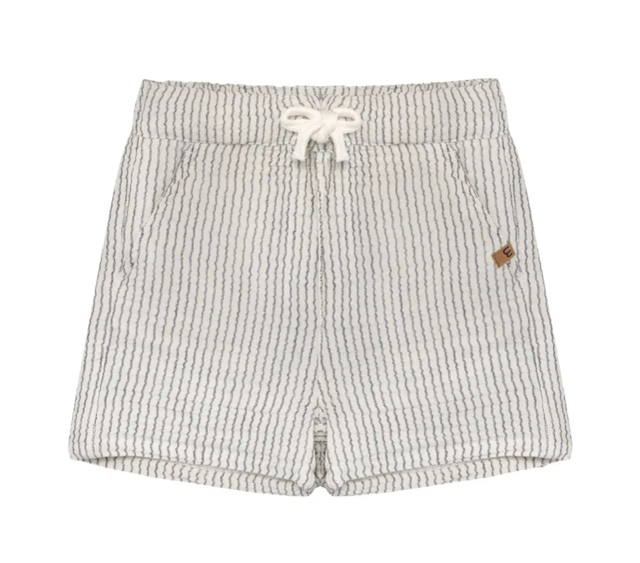 Boys Black And White Striped Shorts-Minymo