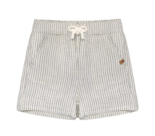 Boys Black And White Striped Shorts-Minymo