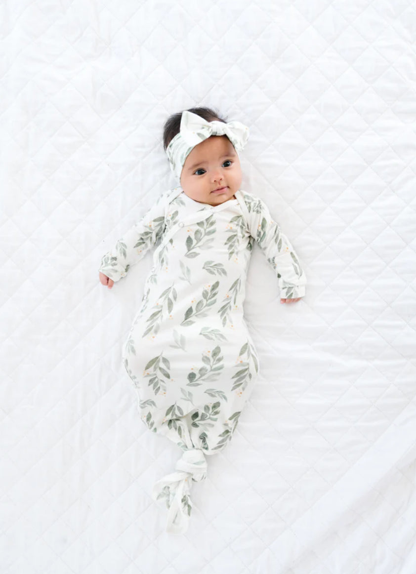 Fern Knotted Gown 0-4 Months-Copper Pearl