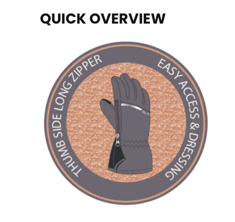 Kids Waterproof Gloves with Zipper Sides -Calikids