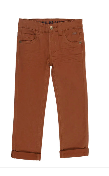 Boys Stretch Navy And Camel Twill Pants-Nano