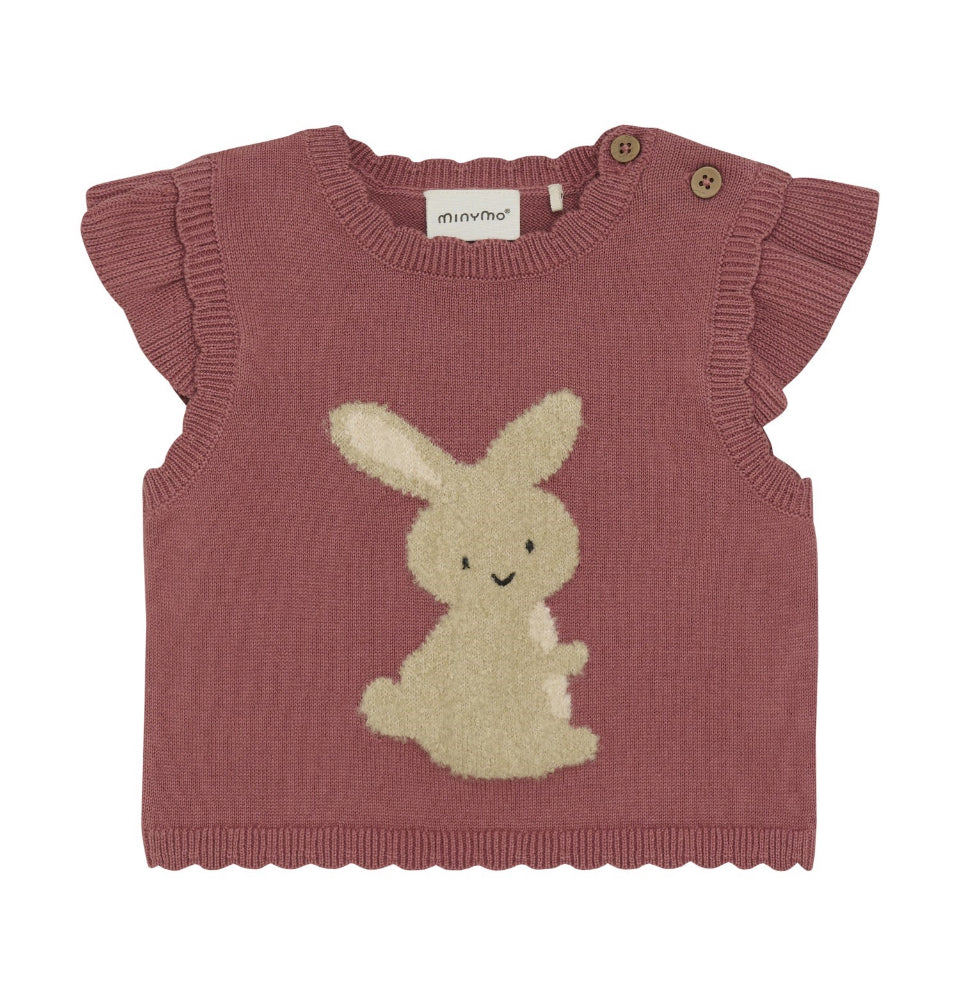 Baby Knit Sweater Vest Ruffle Trim-Minymo
