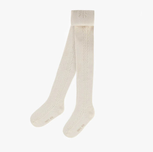 Plain Cream Tights-Souris Mini