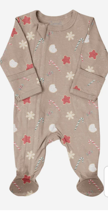 Candy Cane Footed Zipper Sleeper-Coccoli