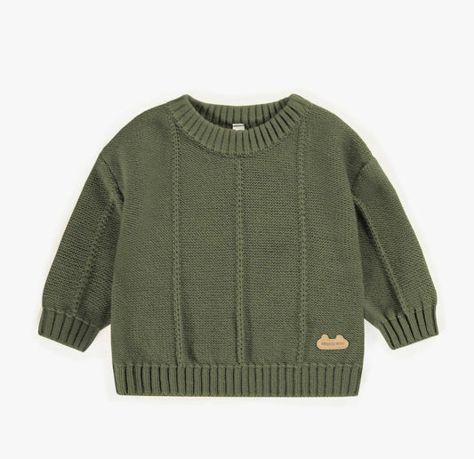 Green Knitted Sweater With A Cashmere Imitation-Souris Mini