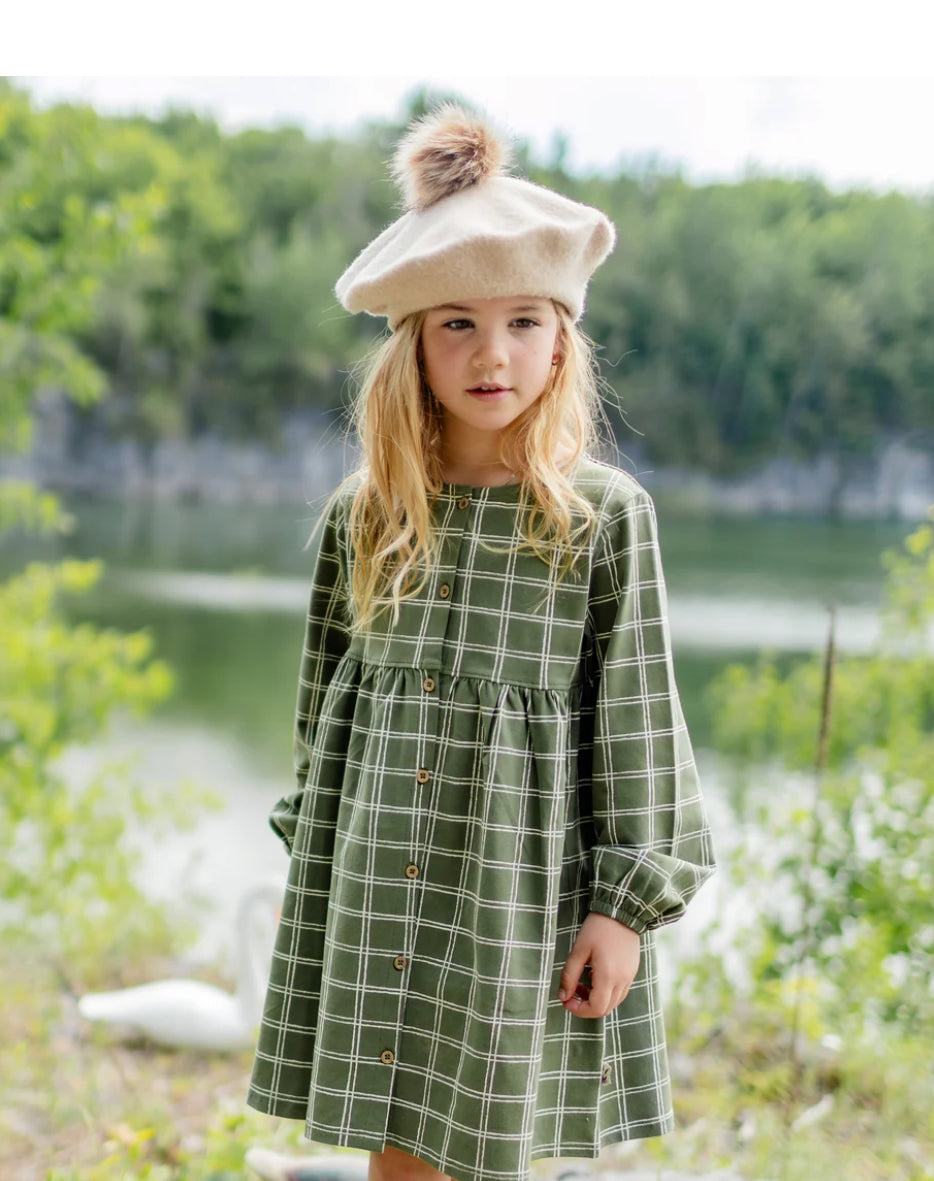 Child Taupe Beret with Pom Pom -Souris Mini