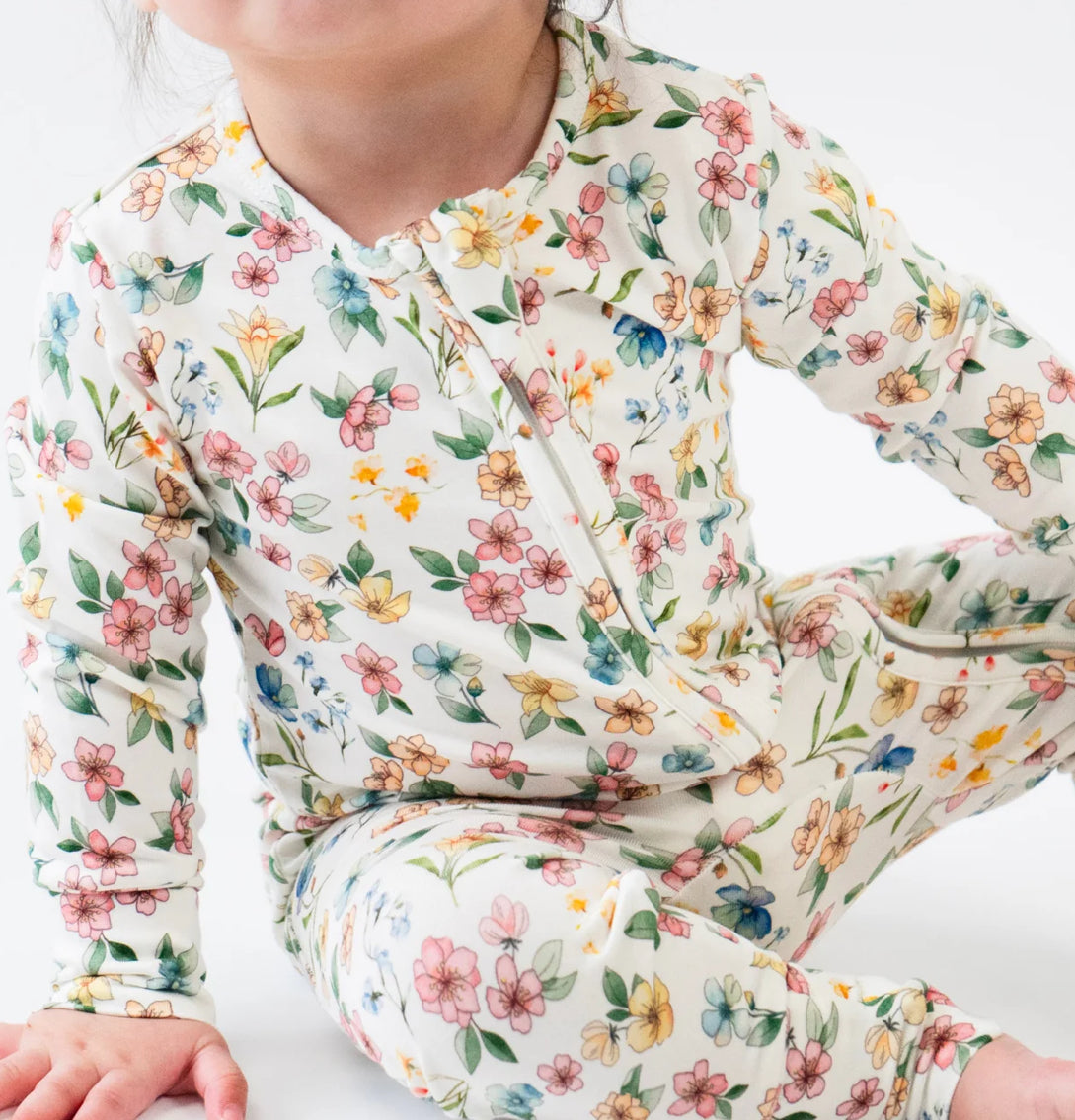 Spring Meadows Footless Sleeper with Fold-over Cuffs-Belan.J