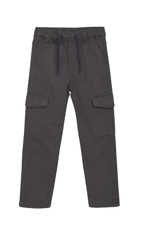 Grey Canvas Cargo Pants- Minymo