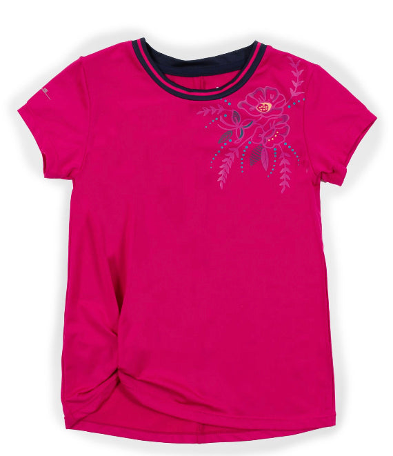 fushia tishirt, girls athlete shirt, hot pink shirt