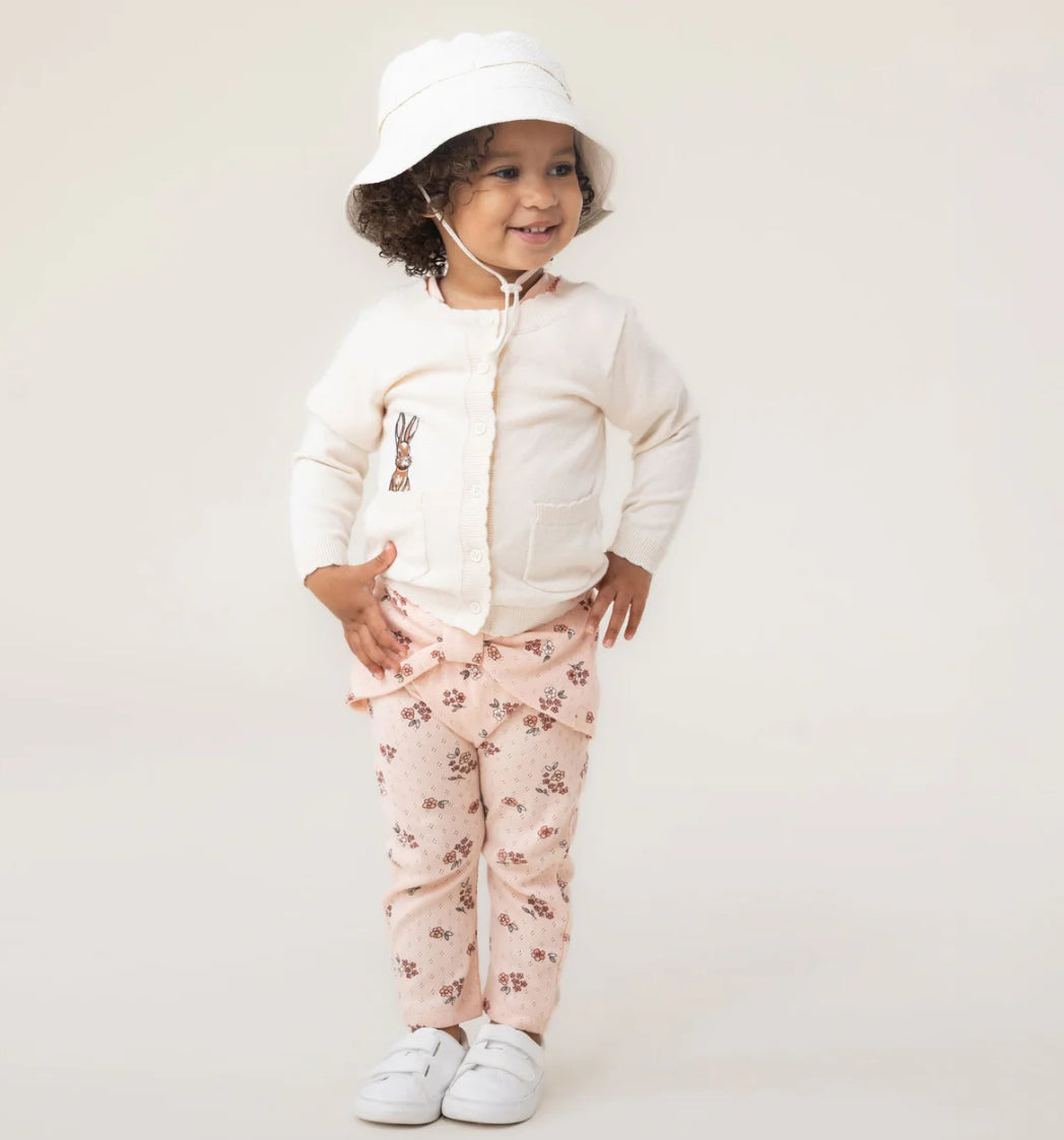 Soft Knit Cream Rabbit Baby Knit Cardigan -Nano