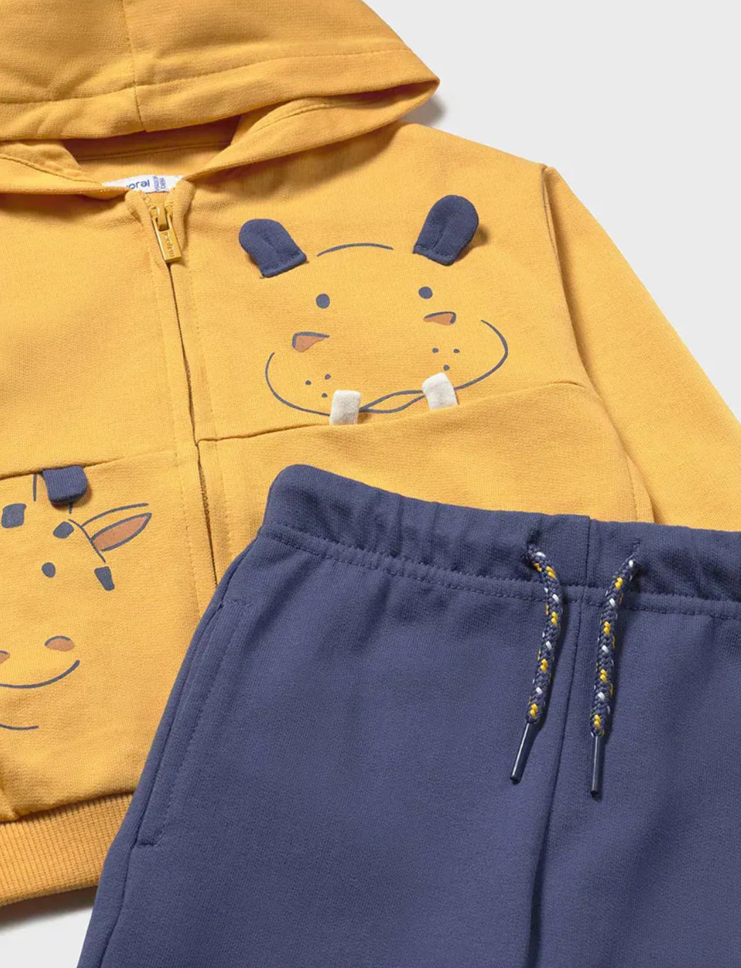 Boys 3 Piece Track Suit With Fun Safari Animal Top-Mayoral