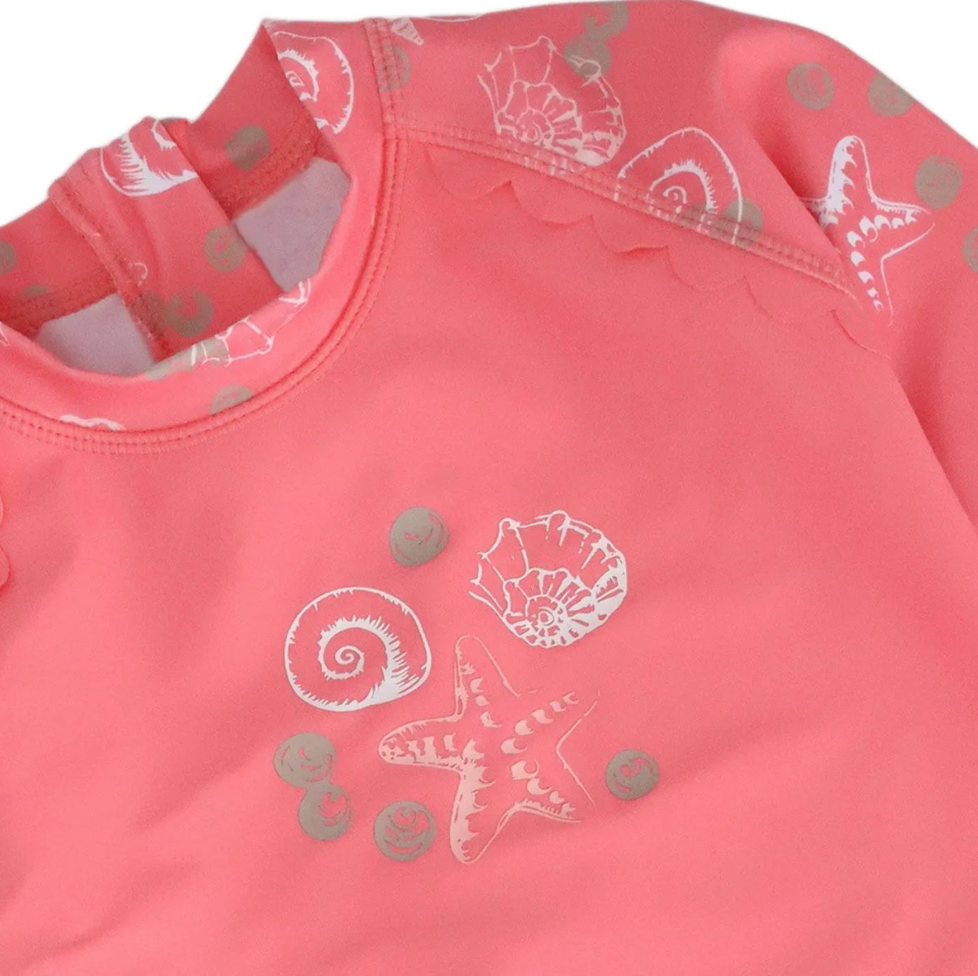 Seashell Long Sleeve Swimsuit-Calikids