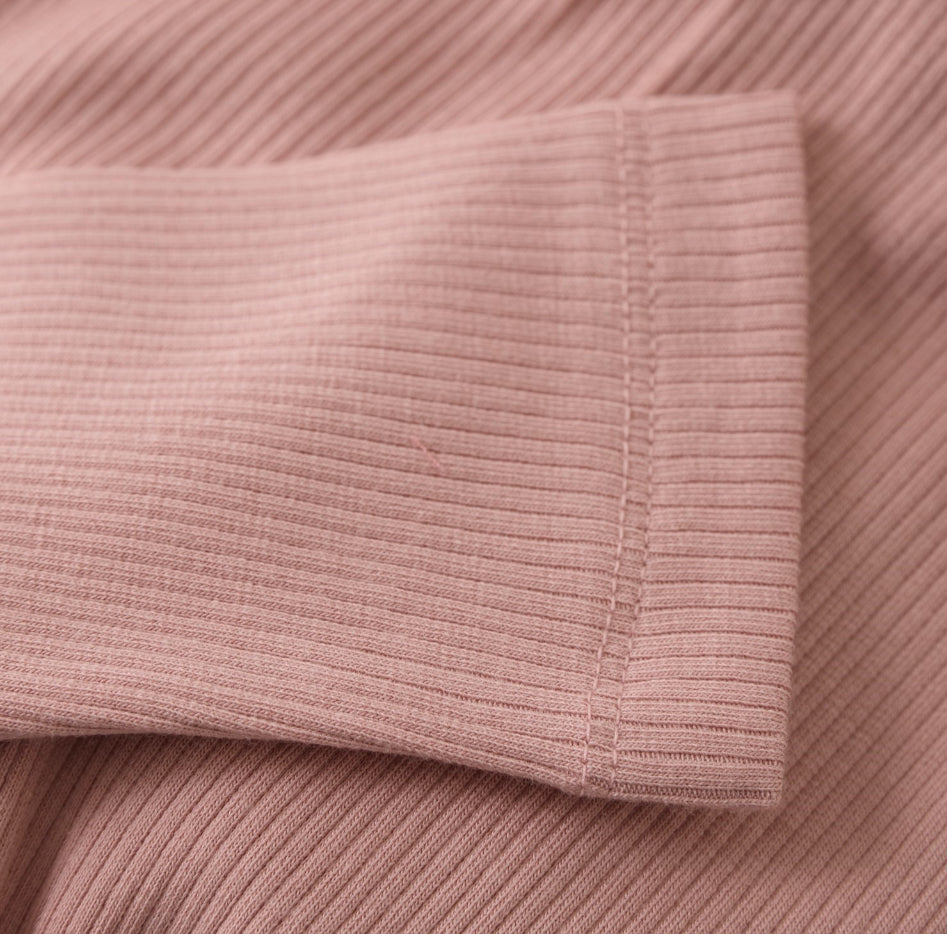 Ribbed Baby Cotton Leggings -Minymo Blush