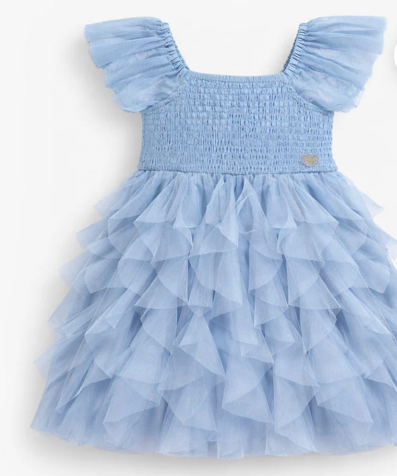 Soft Blue Tulle Party Dress-Souris Mini