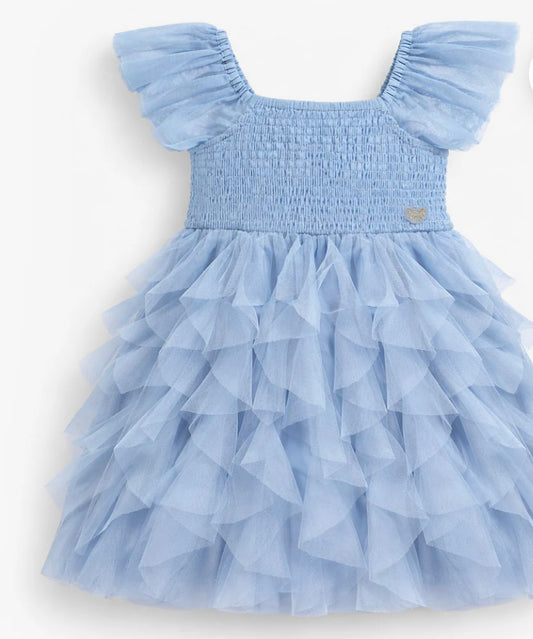 Soft Blue Tulle Party Dress-Souris Mini