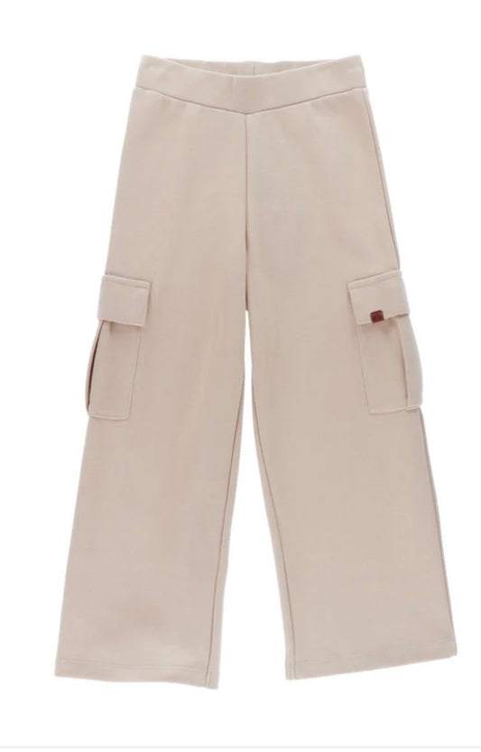 Soft Tan Flared Cargo Track Pants-Nano