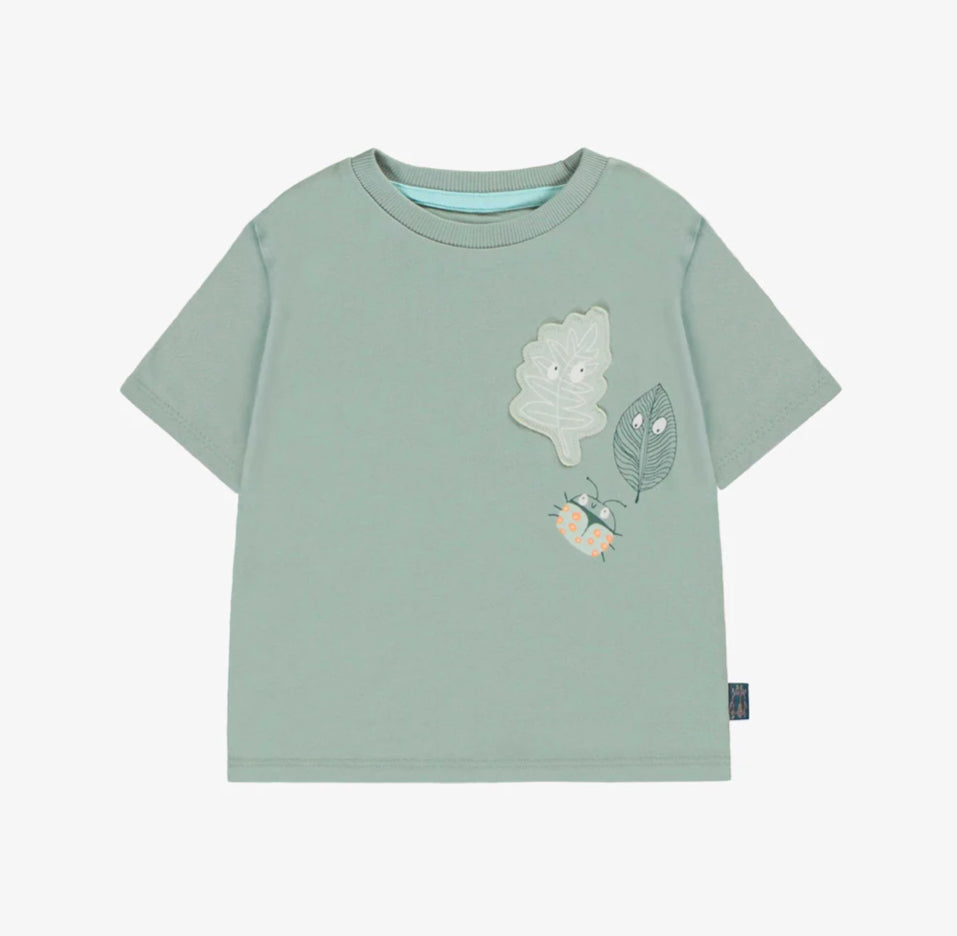 Short Sleeve Leaf Shirt With Ladybug-Souris Mini