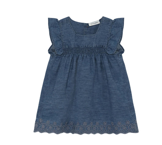 Soft Denim Baby Dress-Minymo