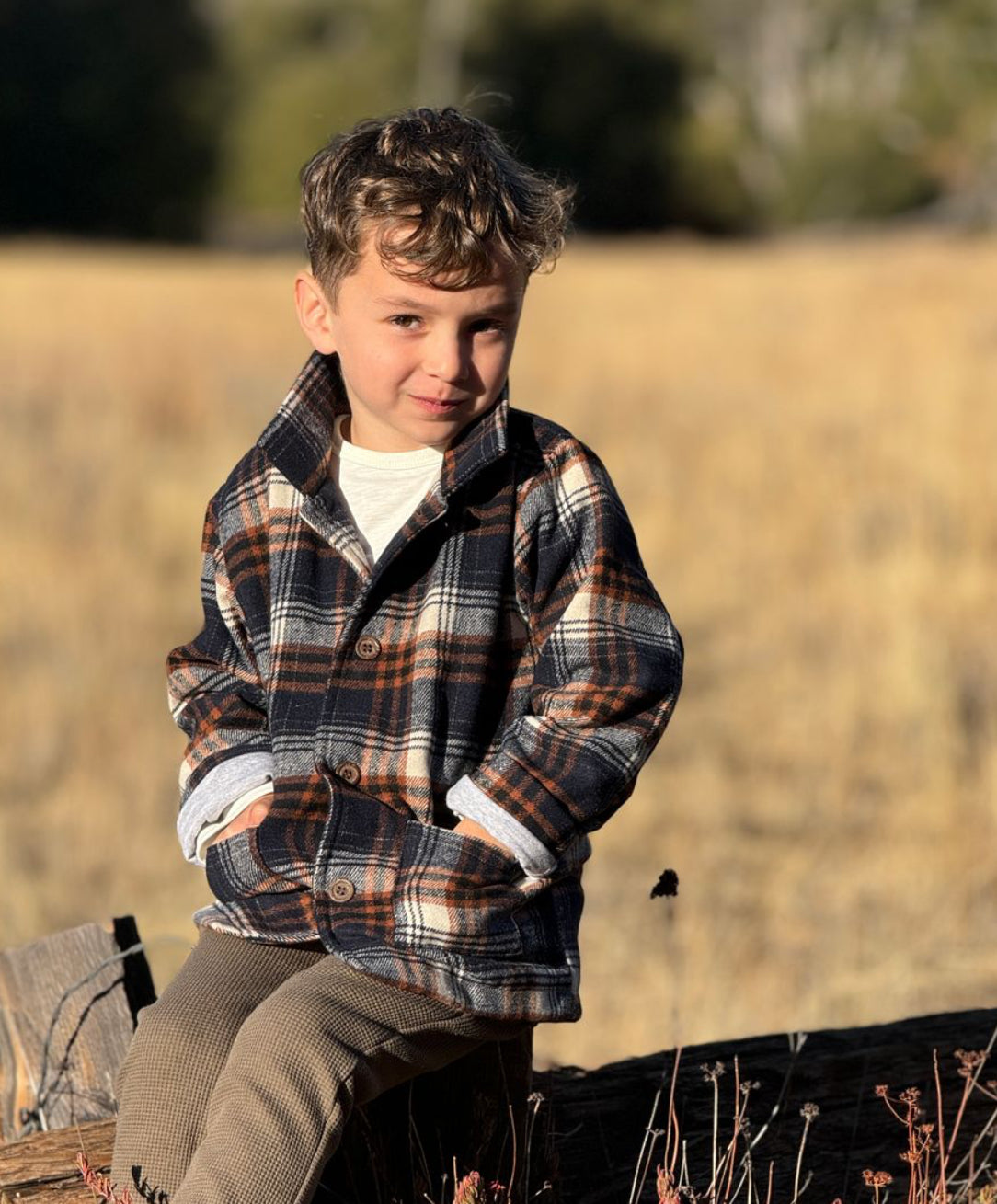 Navy Plaid Shacket - Me and Henry