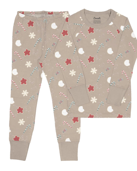 Candy Cane Long Sleeve PJ Set-Coccoli Model