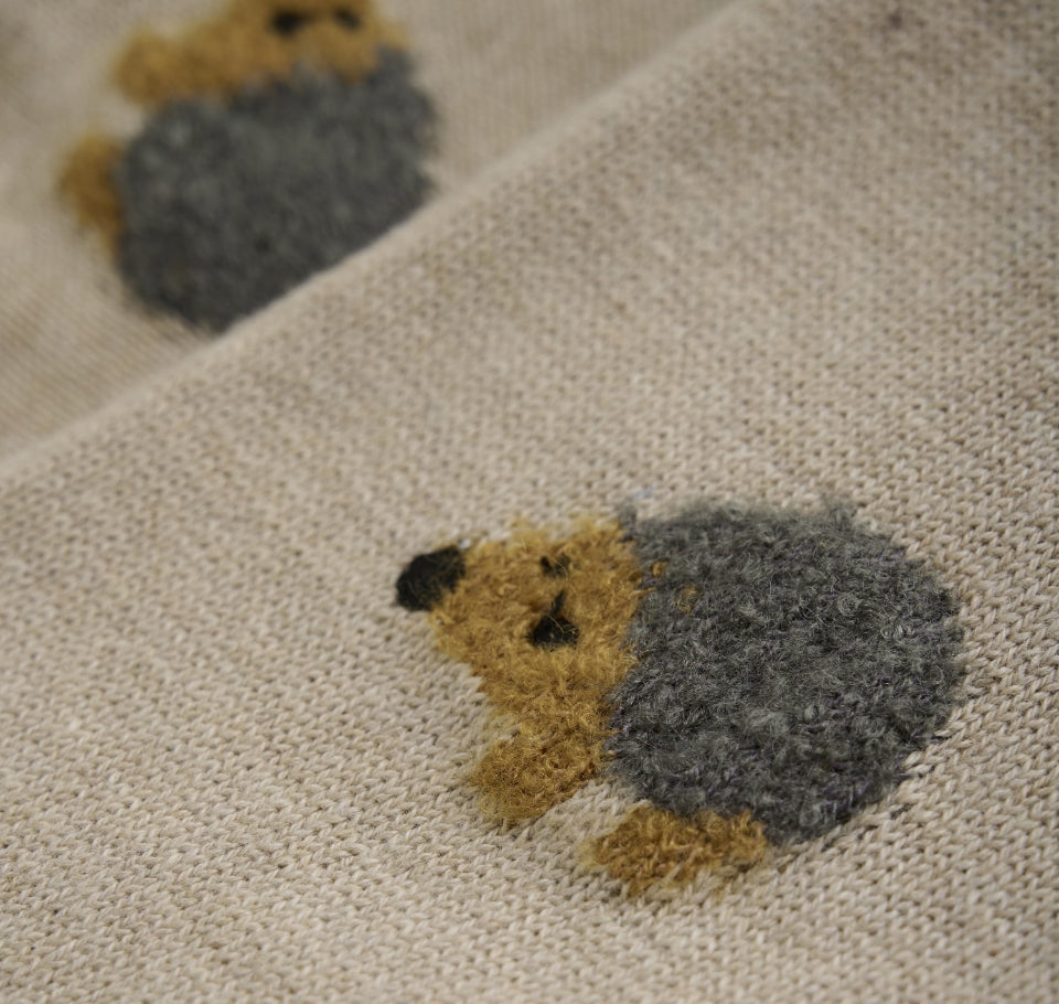 Cream Hedge Hog Sweater Pants -MinyMo-